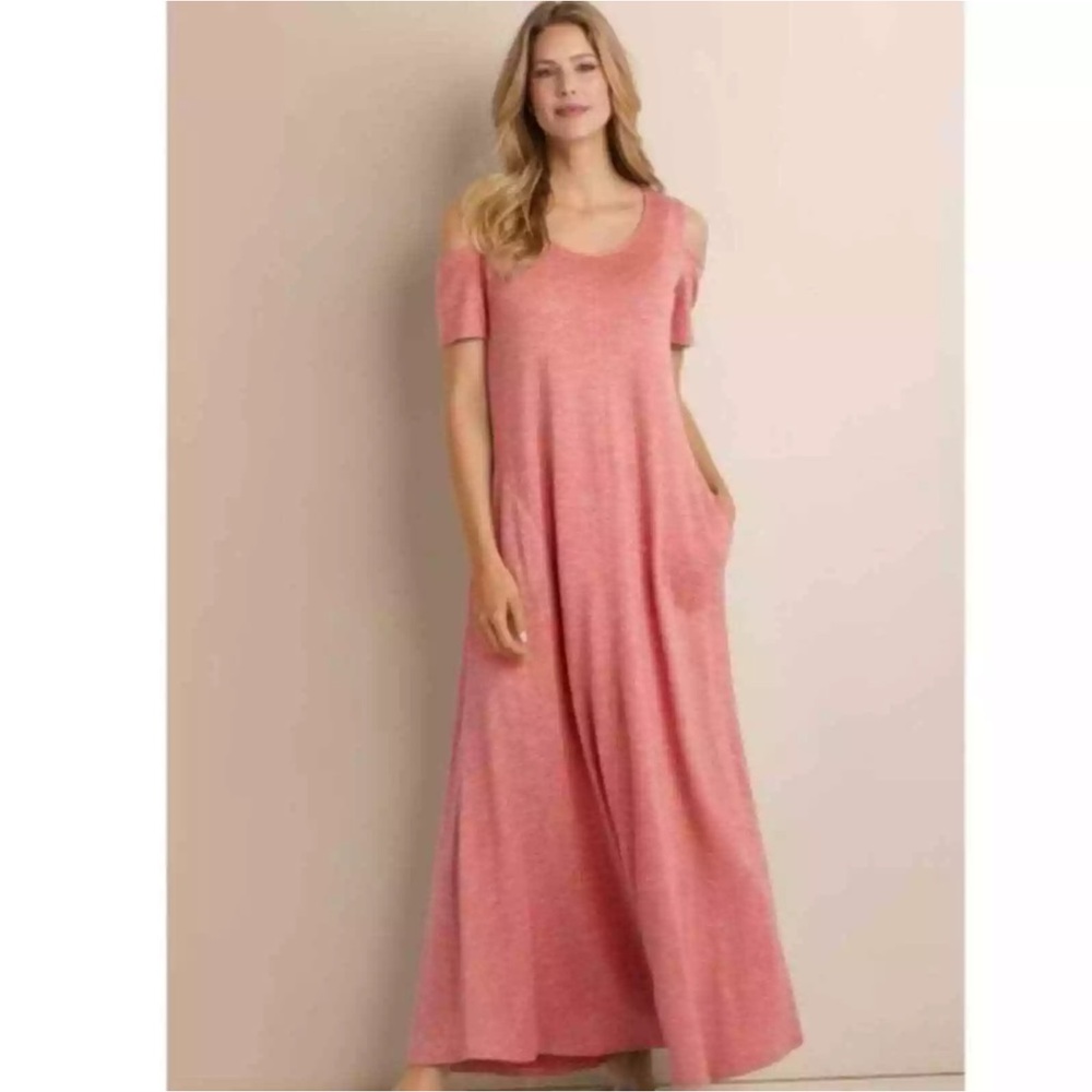 Soft Surroundings Electra cold shoulder maxi dress TS